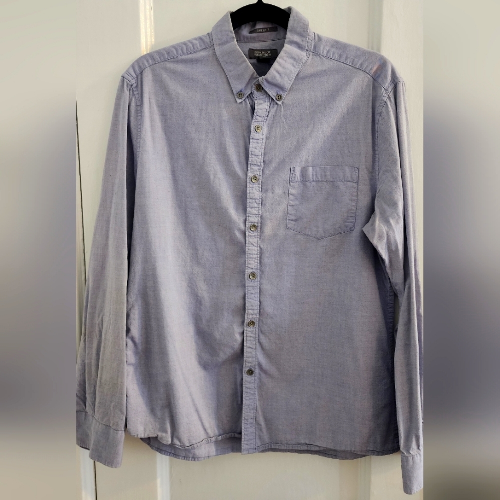 Kenneth Cole super slim fit lavender long-sleeve men's button down, large